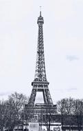 Eiffel Tower, black and white, France, paris