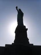 Statue Of Liberty Silhouette at sunlight