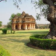 view of Lotus Mahal Hampi in India