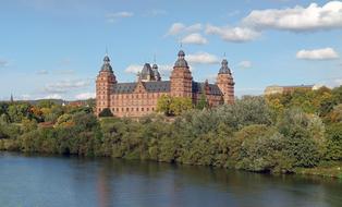 distant view of the castle in Aschaffenburg