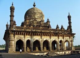 Beautiful Ibrahim Roza in Bijapur, Karnataka, India, under the blue sky