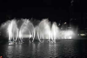 Fountain Water lights in City