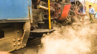 smoke near the coal train