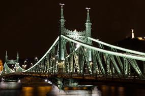 Budapest Liberty Bridge at night