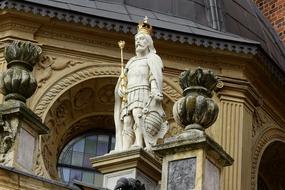 statue on the cathedral in krakow