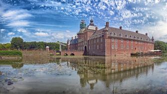 ancient castle by the river in Isselburg