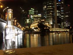 city street at night with lanterns