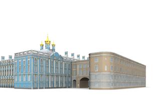 Colorful model of the palace in St Petersburg, Russia, at white background, clipart