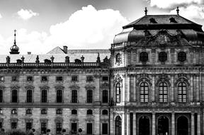 old historical architecture in monochrome