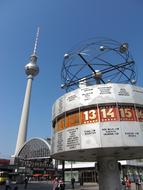 world clock near Tv Tower, germany, Berlin