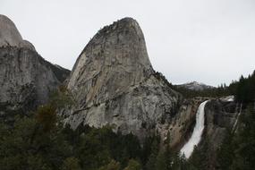 mountains, forest and river in yosemite national park