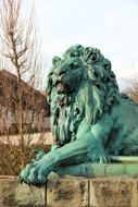 lion as a large bronze sculpture