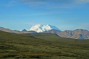 distant view of Mount Denali in Alaska