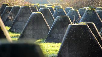 stone armor near the castle during the war