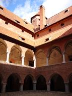 medieval castle with arches in poland