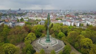 monument in the center of a park in germany