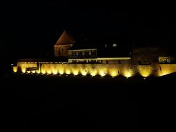 Castle Lake Dusia Architecture at night