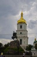 monument near the cathedral in Kiev