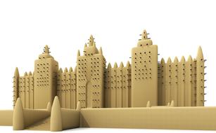 3d model of the mosque, at white background, clipart