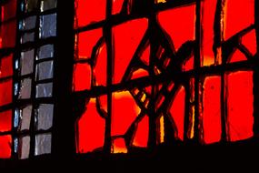 Beautiful, patterned window in the St Michael chapel near the Mummelsee in Germany