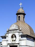 dome with a cross in a cemetery in buenos aires