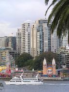 view from the water to the modern architecture of Sydney