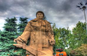 Jiangsu monument on the background of forest in China