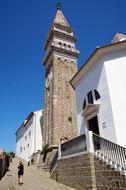 The City Of Piran Church Tower in Slovenia