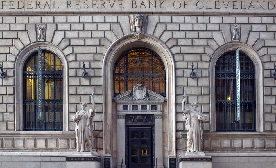 the facade of the Federal Reserve Bank building in Cleveland, Ohio