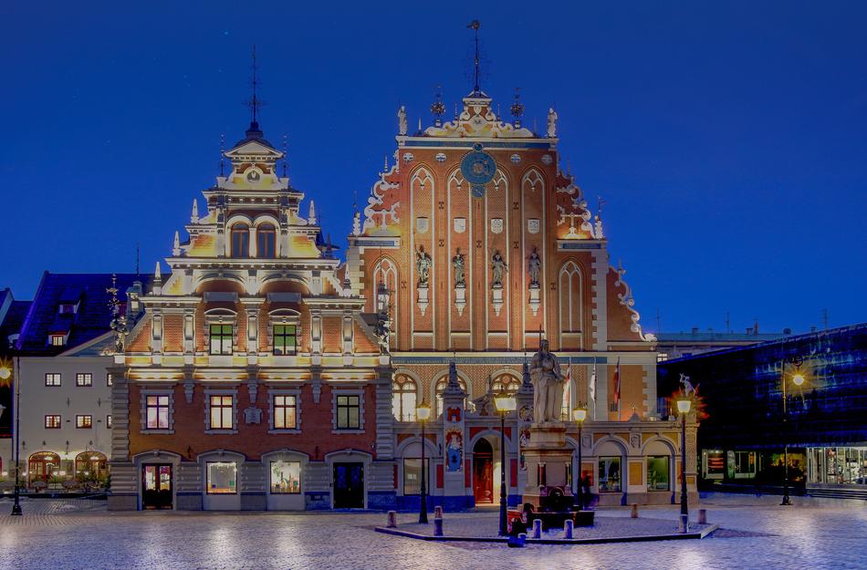 night illumination of sights in Latvia