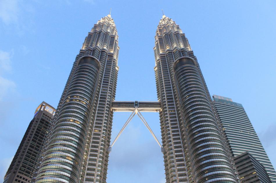 Twin Tower in Malaysia, bottom view