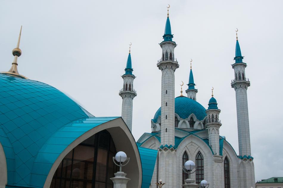 temples with blue domes in kazan