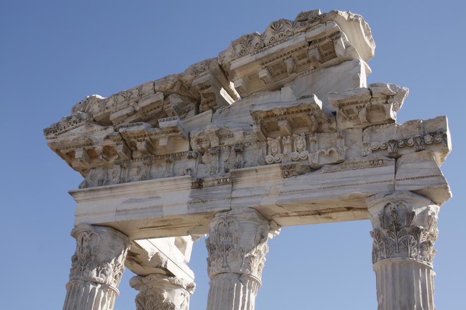 ancient arch with columns close up