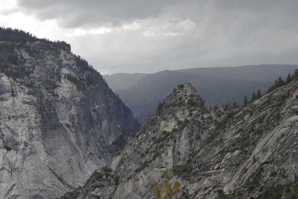 gray mountains in yosemite national park, california, usa