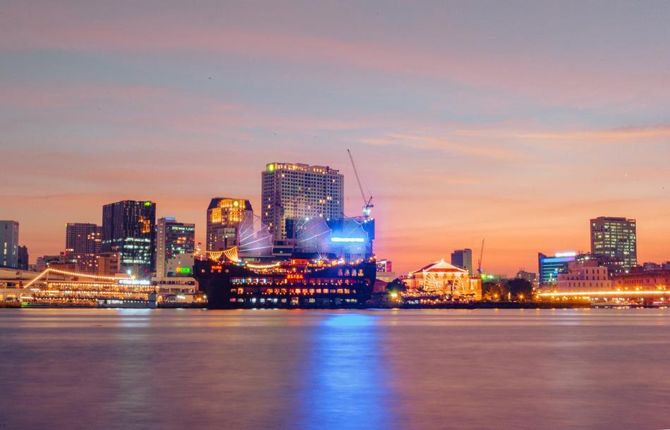 Landscape evening architecture sunrise