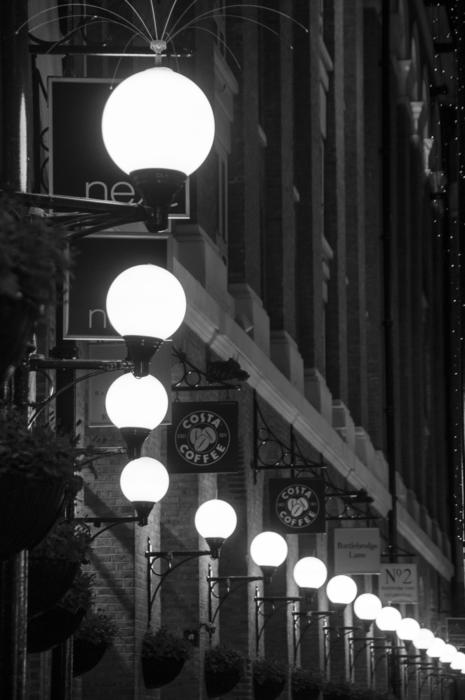 monochrome photo of London at Night