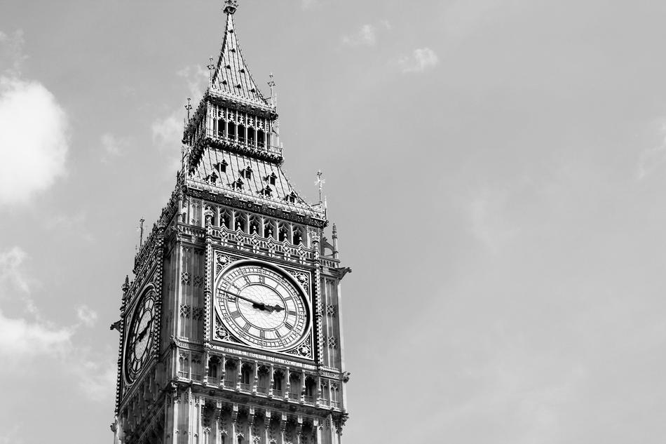 London Big Ben black and white
