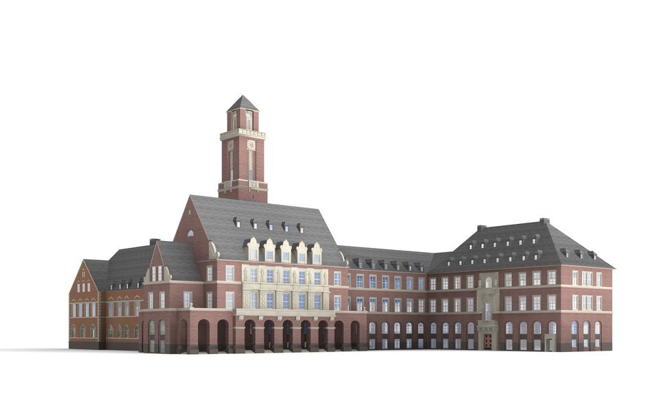 bottrop germany town hall 3d