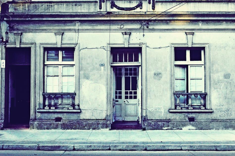 Retro photo of the old glass house