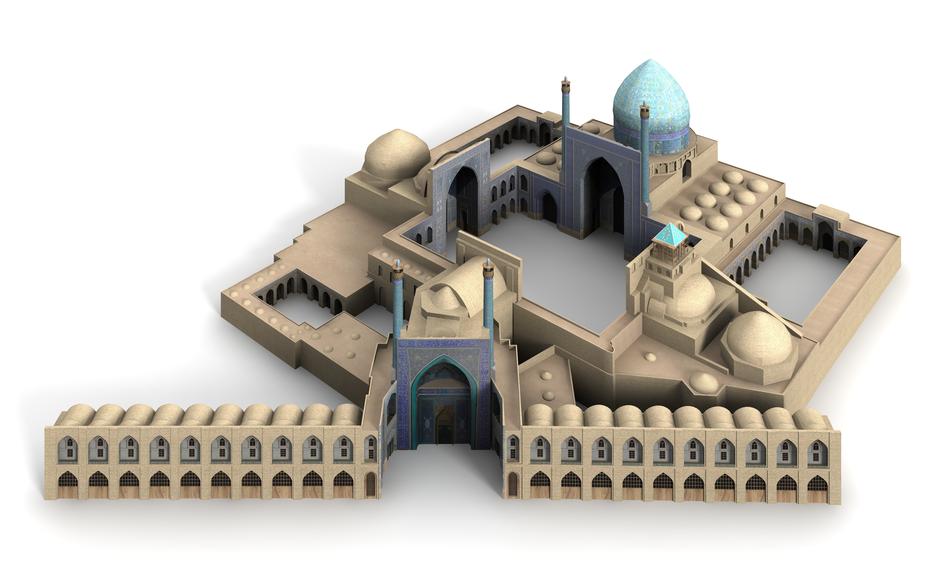 king mosque isfahan iran building 3d