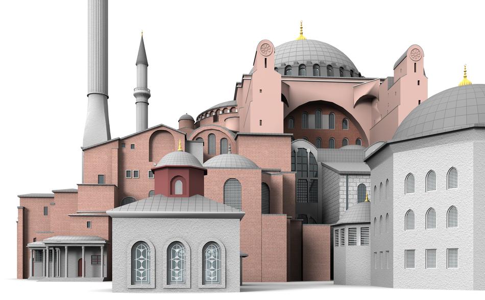 hagia sophia building 3d
