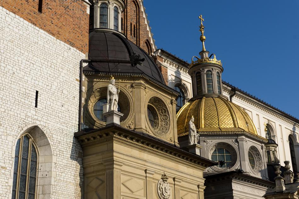 medieval temple with chapel and golden roof