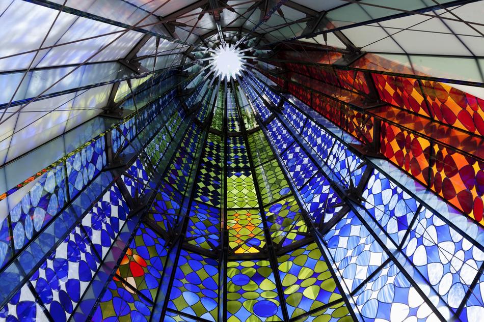 colorful ceiling in the architecture of the city of Stamford