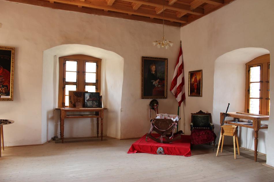 room in the museum with a cradle