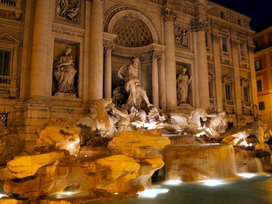 roman architecture at night