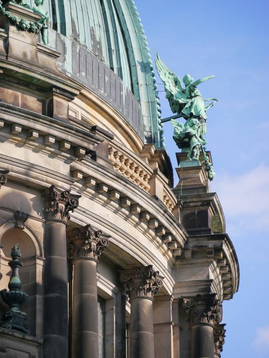 statue on the dome of a cathedral in Berlin