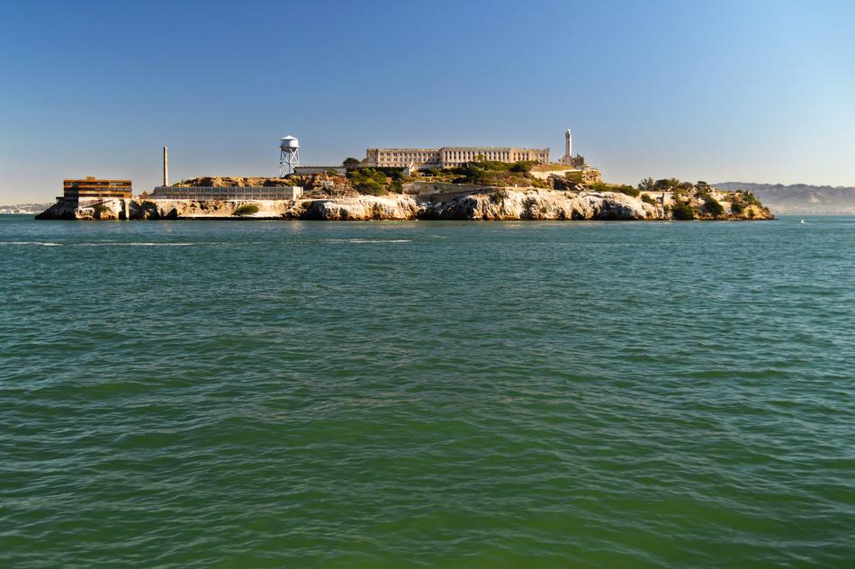 buildings on alcatraz island in San Francisco Bay