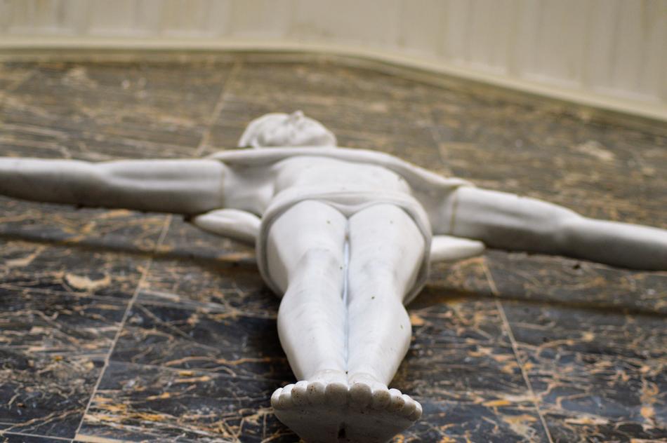 ancient sculpture of an angel close up