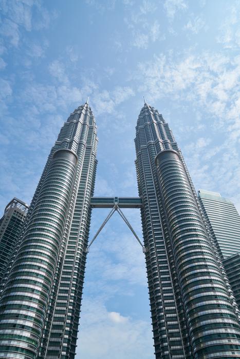 bottom view of skyscrapers in Malaysia