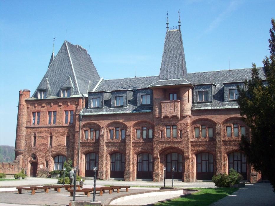 red brick castle in the czech republic